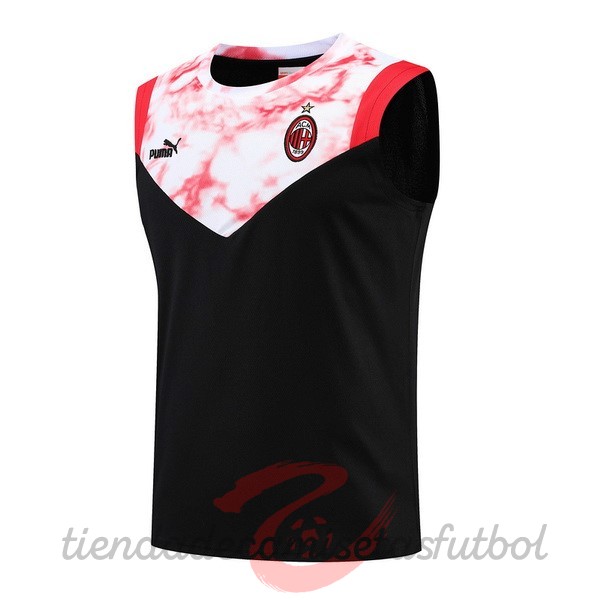 Entrenamiento Sin Mangas AC Milan 2022 2023 Negro Rojo Camisetas Originales Baratas