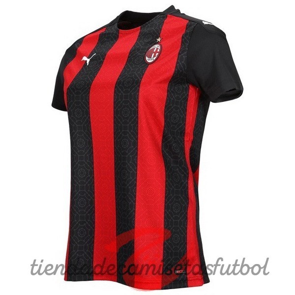 Casa Camiseta Mujer AC Milan 2020 2021 Rojo Negro Camisetas Originales Baratas