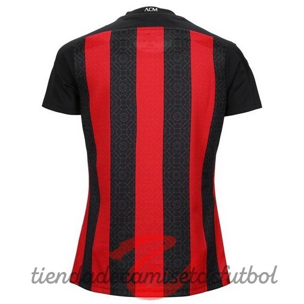 Casa Camiseta Mujer AC Milan 2020 2021 Rojo Negro Camisetas Originales Baratas