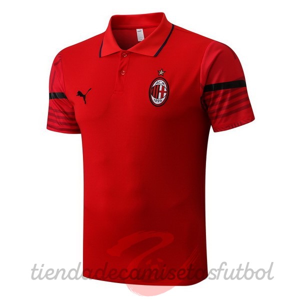 Polo AC Milan 2022 2023 Rojo Negro Camisetas Originales Baratas