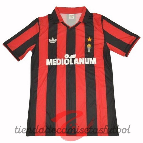 Casa Camiseta AC Milan Retro 1990 1991 Rojo Camisetas Originales Baratas