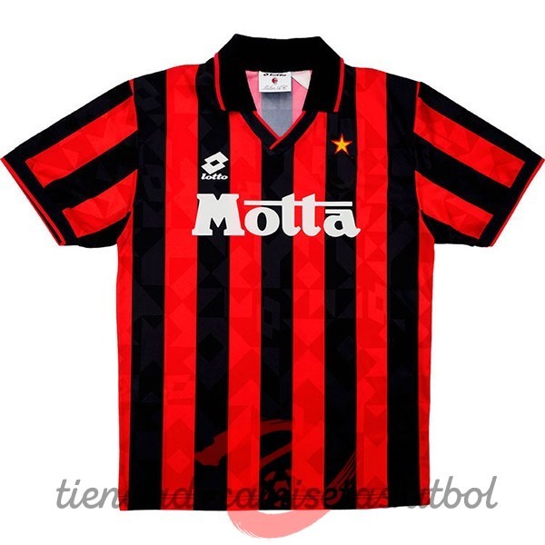 Casa Camiseta AC Milan Retro 1993 1994 Negro Rojo Camisetas Originales Baratas