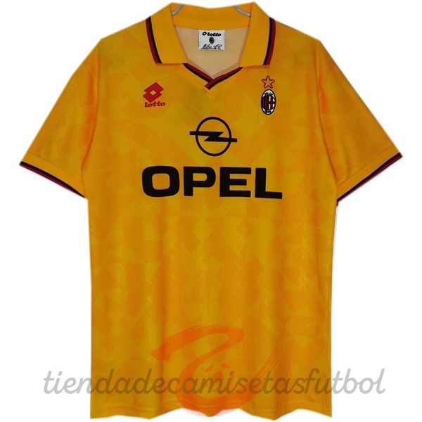 Tercera Camiseta AC Milan Retro 1995 1996 Amarillo Camisetas Originales Baratas