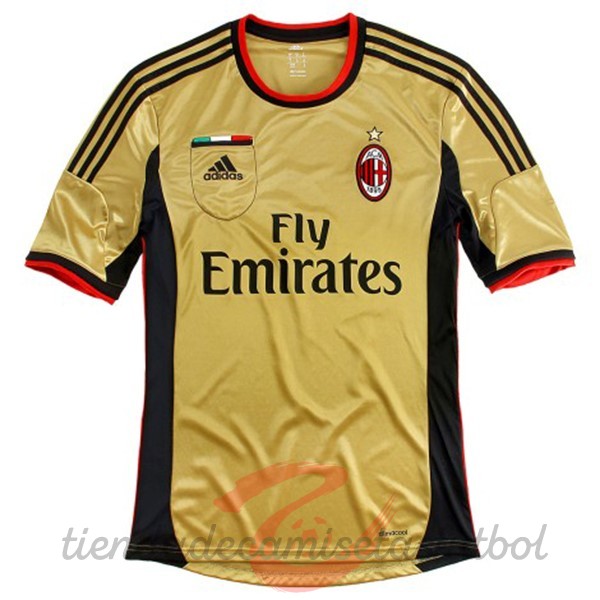 Tercera Camiseta AC Milan Retro 2013 2014 Amarillo Camisetas Originales Baratas