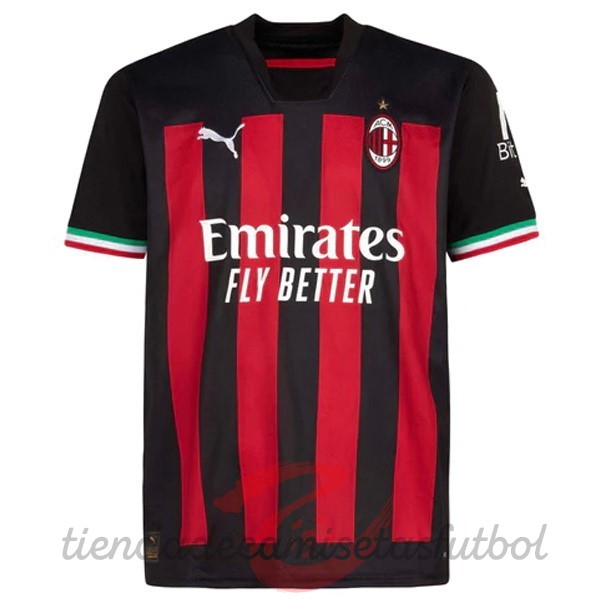 Casa Camiseta AC Milan 2022 2023 Rojo Camisetas Originales Baratas