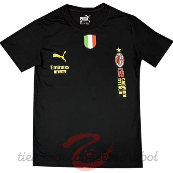 Especial Camiseta AC Milan 2022 Negro Camisetas Originales Baratas