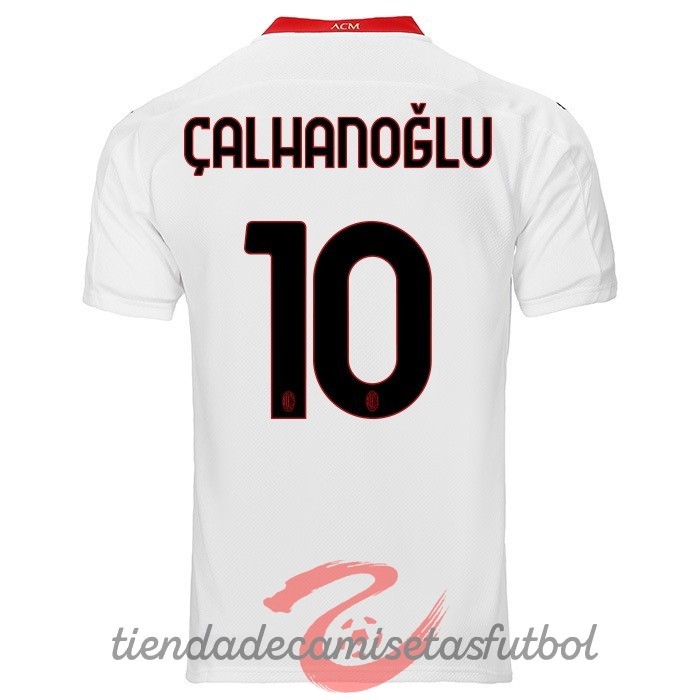 NO.10 Calhanoglu Segunda Camiseta AC Milan 2020 2021 Blanco Camisetas Originales Baratas