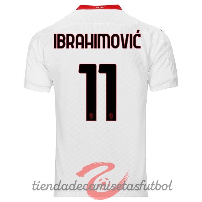 NO.11 Ibrahimovic Segunda Camiseta AC Milan 2020 2021 Blanco Camisetas Originales Baratas