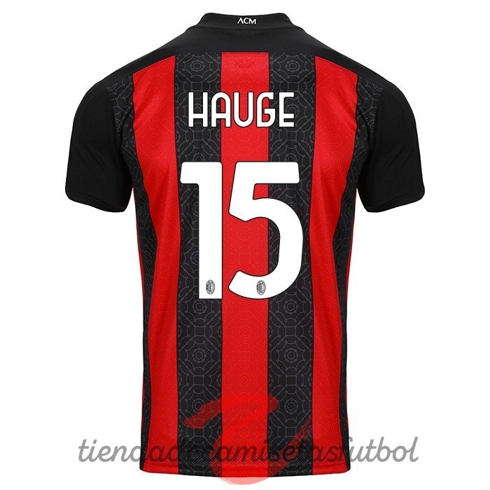 NO.15 Hauge Casa Camiseta AC Milan 2020 2021 Rojo Camisetas Originales Baratas