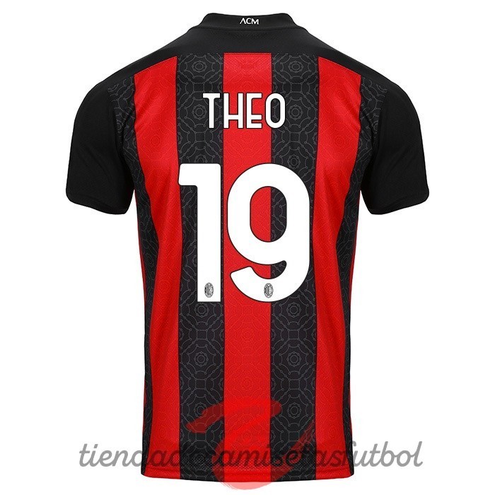 NO.19 Theo Casa Camiseta AC Milan 2020 2021 Rojo Camisetas Originales Baratas
