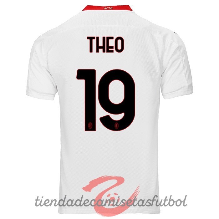 NO.19 Theo Segunda Camiseta AC Milan 2020 2021 Blanco Camisetas Originales Baratas