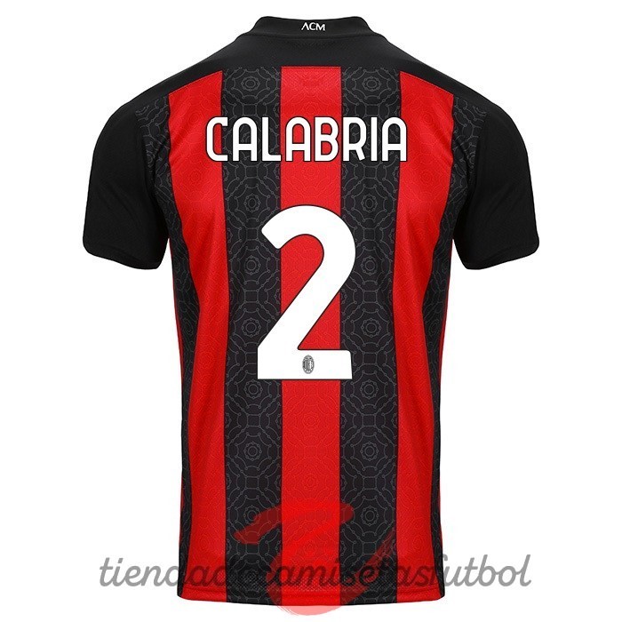 NO.2 Calabria Casa Camiseta AC Milan 2020 2021 Rojo Camisetas Originales Baratas