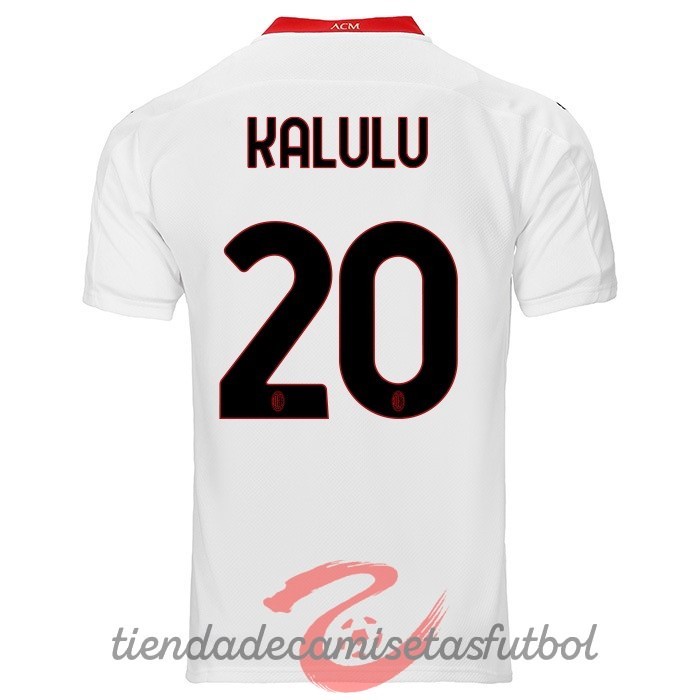 NO.20 Kalulu Segunda Camiseta AC Milan 2020 2021 Blanco Camisetas Originales Baratas