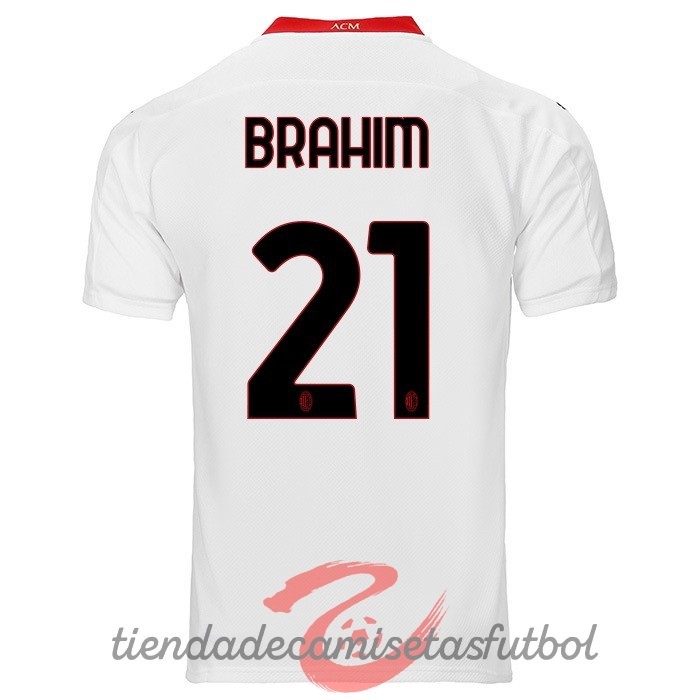 NO.21 Brahim Segunda Camiseta AC Milan 2020 2021 Blanco Camisetas Originales Baratas