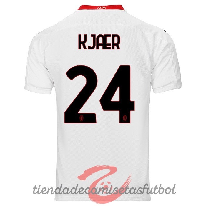 NO.24 Kjaer Casa Camiseta AC Milan 2020 2021 Blanco Camisetas Originales Baratas