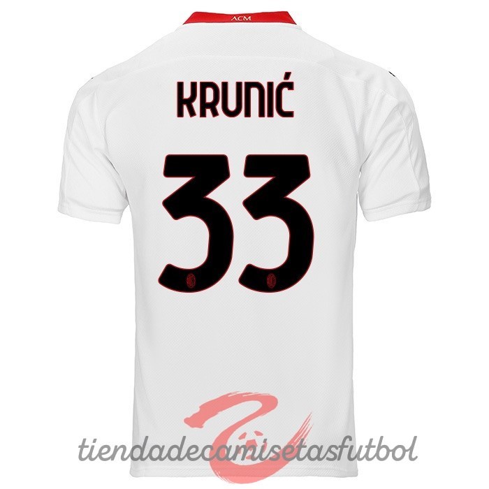 NO.33 Krunic Segunda Camiseta AC Milan 2020 2021 Blanco Camisetas Originales Baratas