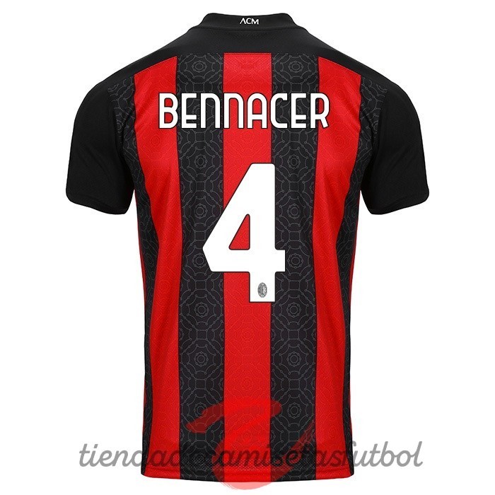 NO.4 Bennacer Casa Camiseta AC Milan 2020 2021 Rojo Camisetas Originales Baratas