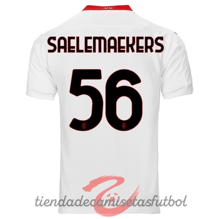 NO.56 Saelemaekers Segunda Camiseta AC Milan 2020 2021 Blanco Camisetas Originales Baratas