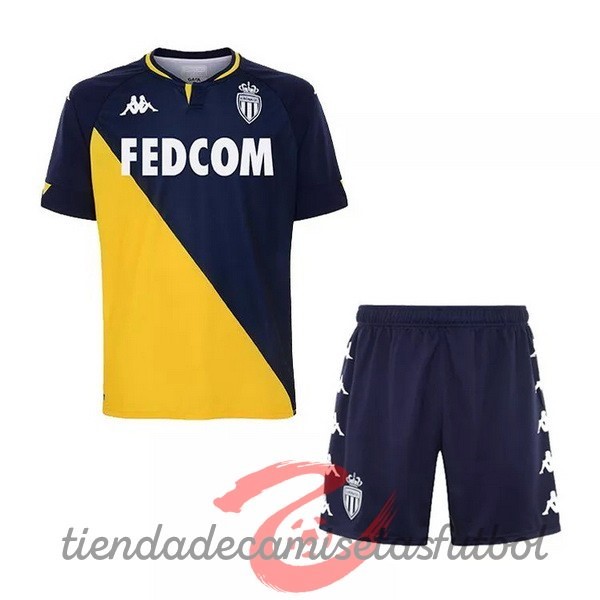 Segunda Conjunto De Niños AS Monaco 2020 2021 Amarillo Camisetas Originales Baratas