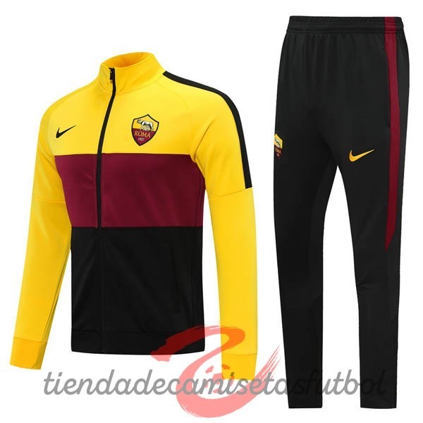 Chandal AS Roma 2020 2021 Amarillo Rojo Camisetas Originales Baratas