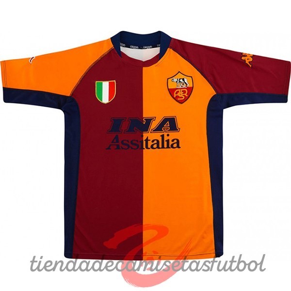 Casa Camiseta As Roma Retro 2001 2002 Naranja Camisetas Originales Baratas