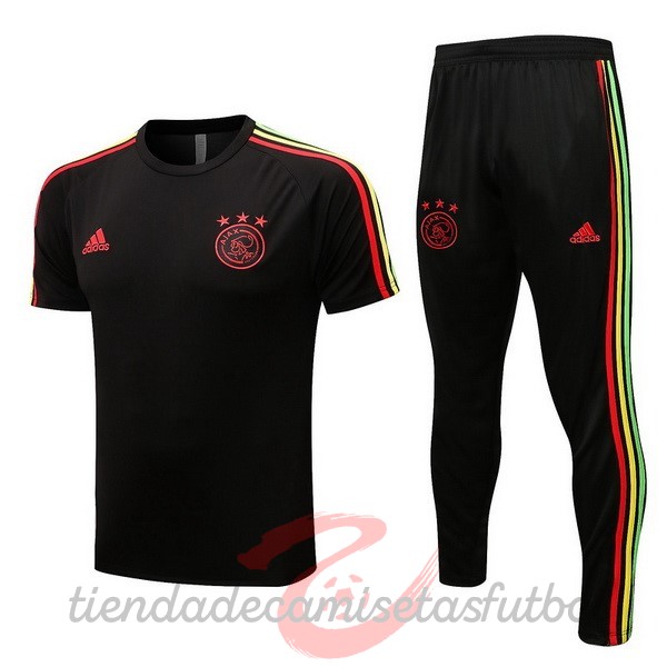 Entrenamiento Conjunto Completo Ajax 2022 2023 Negro Rojo Camisetas Originales Baratas