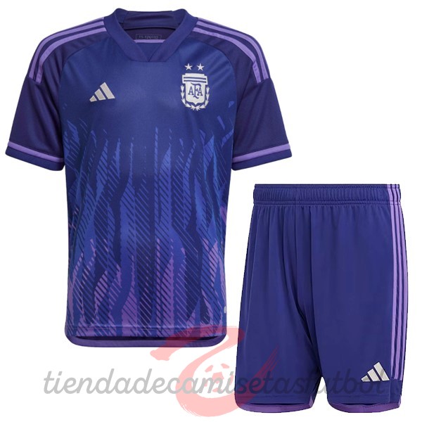 Segunda Conjunto De Niños Argentina 2022 Purpura Camisetas Originales Baratas
