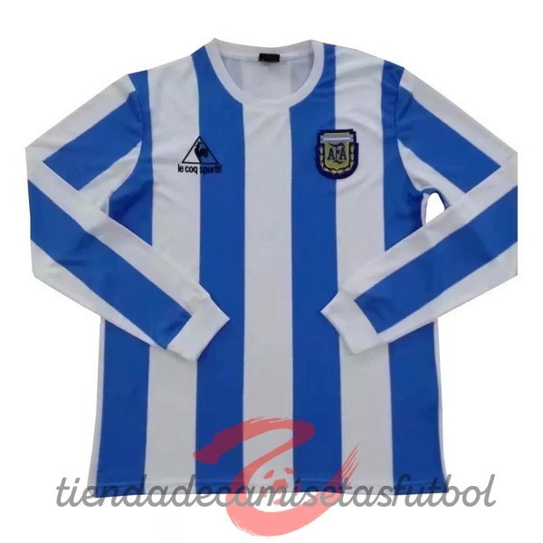 Casa Manga Larga Argentina Retro 1986 Azul Camisetas Originales Baratas