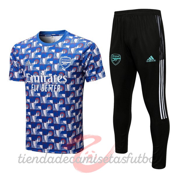 Entrenamiento Conjunto Completo Arsenal 2022 2023 Azul Negro Verde Camisetas Originales Baratas