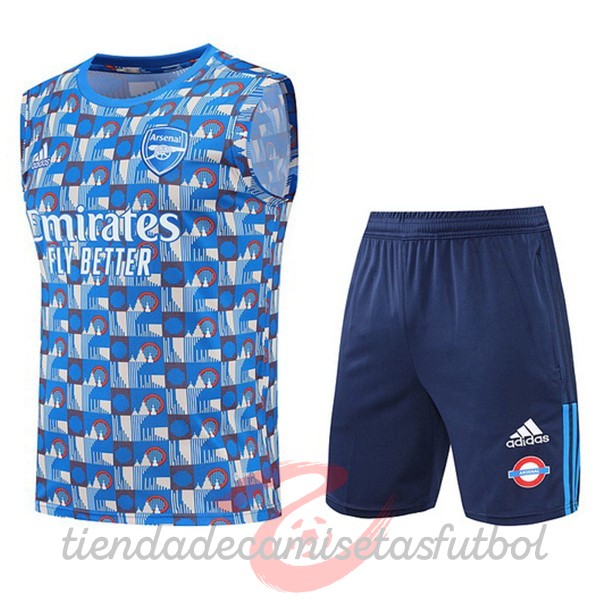 Entrenamiento Sin Mangas Conjunto Completo Arsenal 2022 2023 Azul Camisetas Originales Baratas