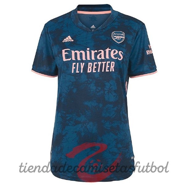 Tercera Camiseta Mujer Arsenal 2020 2021 Azul Camisetas Originales Baratas
