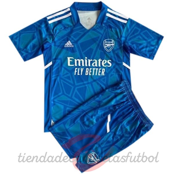 Portero Conjunto De Niños Arsenal 2022 2023 Azul Camisetas Originales Baratas