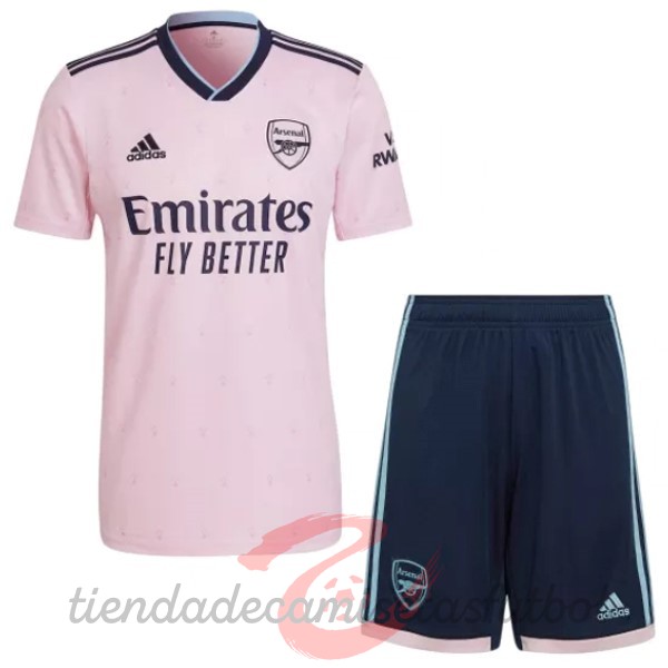 Tercera Conjunto De Niños Arsenal 2022 2023 Rosa Camisetas Originales Baratas