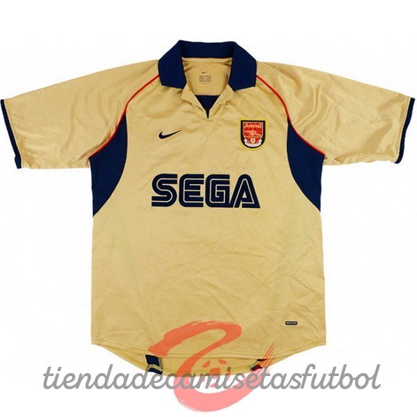 Segunda Camiseta Arsenal Retro 2001 2002 Amarillo Camisetas Originales Baratas