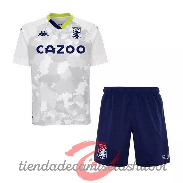 Tercera Conjunto De Niños Aston Villa 2020 2021 Blanco Camisetas Originales Baratas
