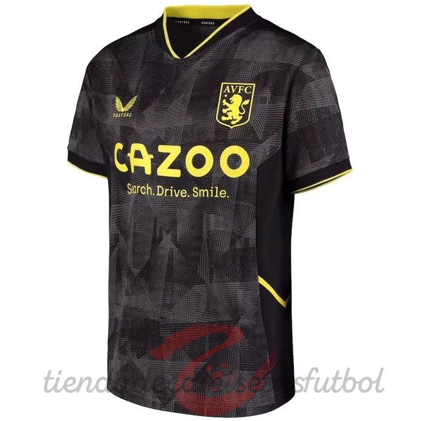 Tailandia Tercera Camiseta Aston Villa 2022 2023 Negro Camisetas Originales Baratas