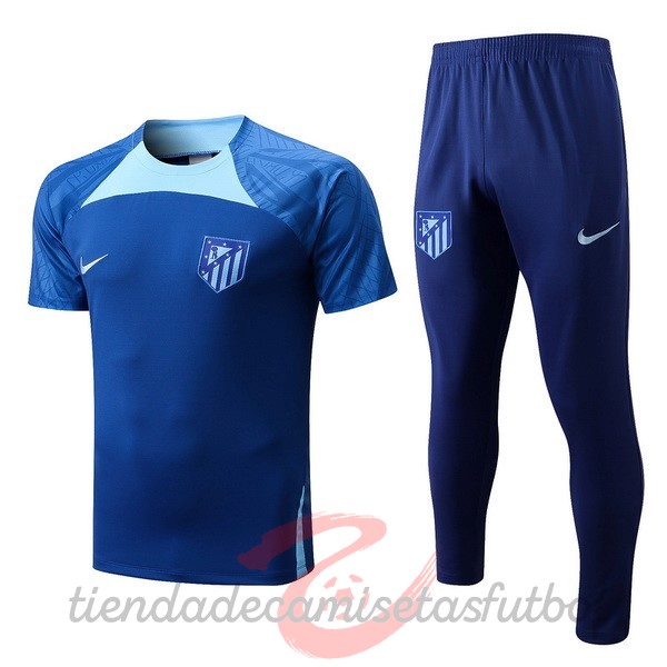 Entrenamiento Conjunto Completo Atlético Madrid 2022 2023 Azul Camisetas Originales Baratas