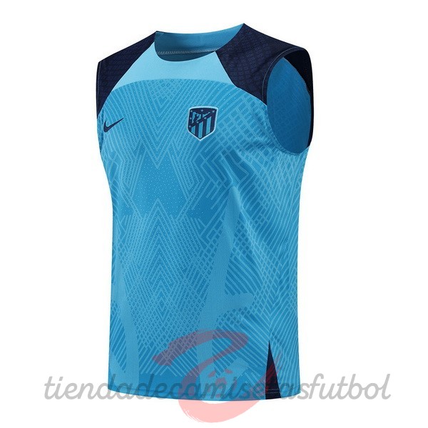 Entrenamiento Sin Mangas Atlético Madrid 2022 2023 Azul Camisetas Originales Baratas