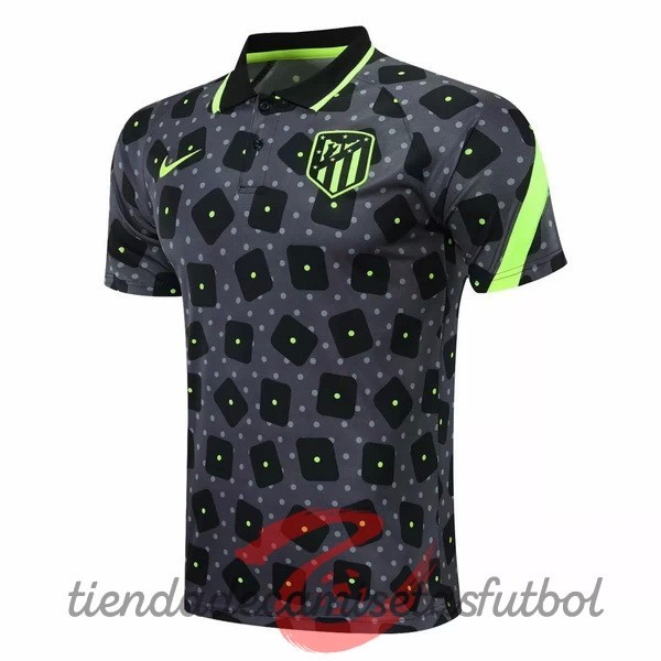 Polo Atlético Madrid 2020 2021 Negro Gris Camisetas Originales Baratas