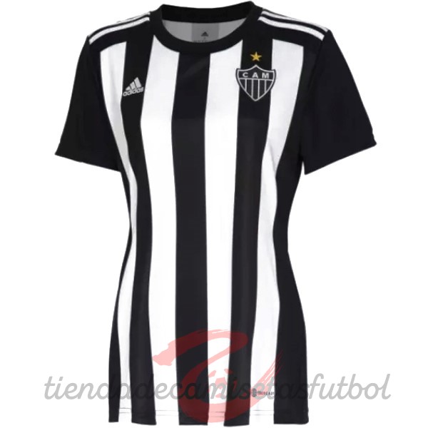 Casa Camiseta Mujer Atlético Mineiro 2022 2023 Negro Blanco Camisetas Originales Baratas
