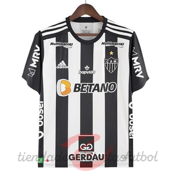 Tailandia Casa Camiseta Atlético Mineiro 2022 2023 Negro I Blanco Camisetas Originales Baratas