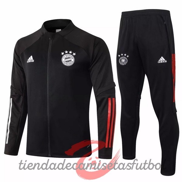 Chandal Bayern Múnich 2020 2021 Negro Rojo Camisetas Originales Baratas