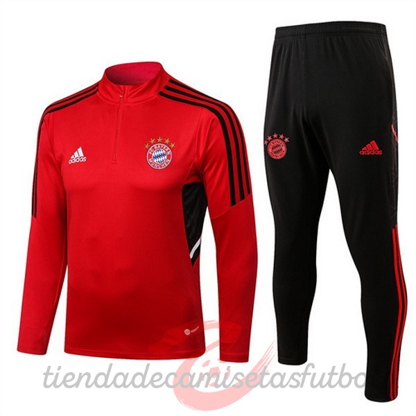 Chandal Bayern Múnich 2022 2023 Rojo Negro Camisetas Originales Baratas