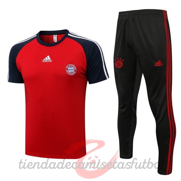 Entrenamiento Conjunto Completo Bayern Múnich 2021 2022 Rojo I Negro Camisetas Originales Baratas