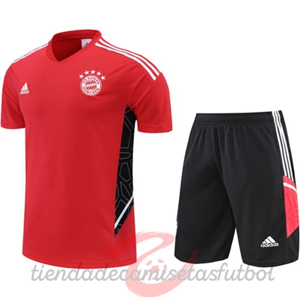 Entrenamiento Conjunto Completo Bayern Múnich 2022 2023 Rojo I Negro Camisetas Originales Baratas