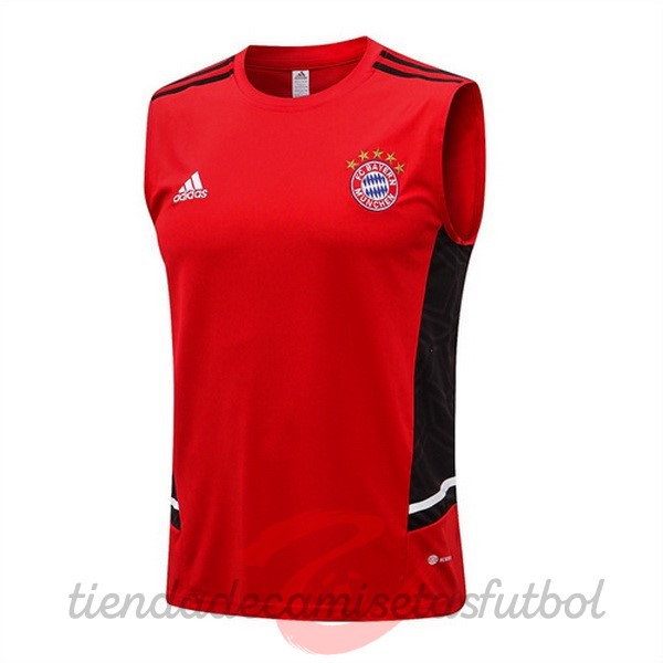 Entrenamiento Sin Mangas Bayern Múnich 2022 2023 Rojo Negro Camisetas Originales Baratas