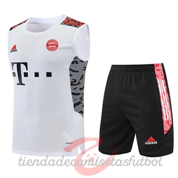 Entrenamiento Sin Mangas Conjunto Completo Bayern Múnich 2022 2023 Blanco Negro Camisetas Originales Baratas
