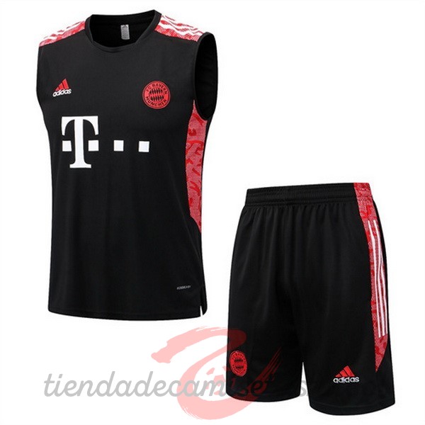 Entrenamiento Sin Mangas Conjunto Completo Bayern Múnich 2022 2023 Negro I Rojo Camisetas Originales Baratas