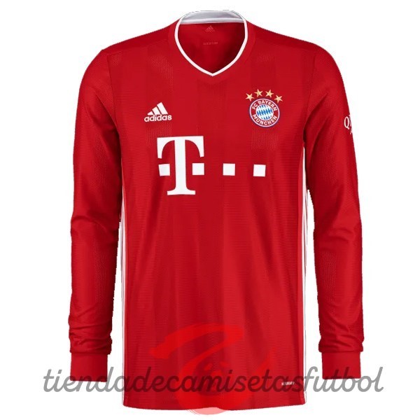 Casa Manga Larga Bayern Múnich 2020 2021 Rojo Camisetas Originales Baratas
