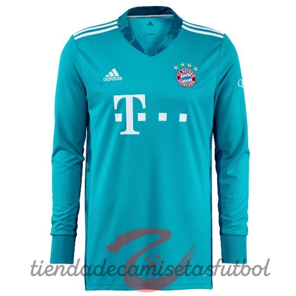 Manga Larga Portero Bayern Múnich 2020 2021 Azul Camisetas Originales Baratas
